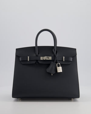 Hermès Birkin 25 Sellier Bag in Gris Misty Epsom Leather with Palladium Hardware