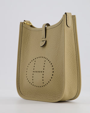 Hermès Mini Evelyne Bag in Beige Marfa Clemence Leather with Gold Hardware