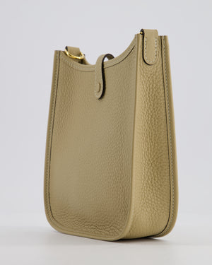 Hermès Mini Evelyne Bag in Beige Marfa Clemence Leather with Gold Hardware