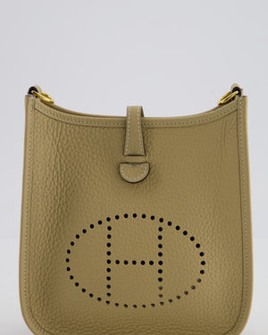 Hermès Mini Evelyne Bag in Beige Marfa Clemence Leather with Gold Hardware