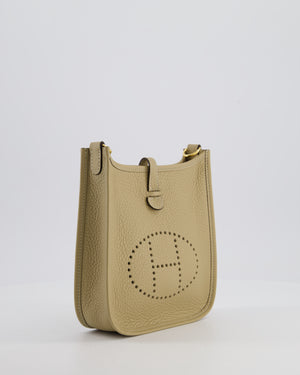 Hermès Mini Evelyne Bag in Beige Marfa Clemence Leather with Gold Hardware