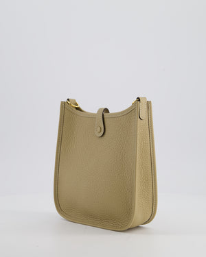 Hermès Mini Evelyne Bag in Beige Marfa Clemence Leather with Gold Hardware