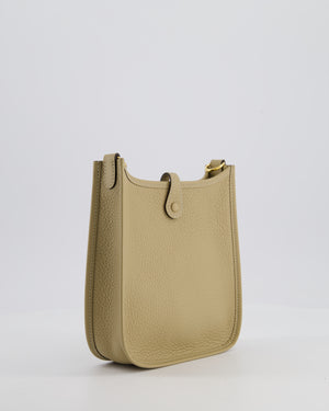 Hermès Mini Evelyne Bag in Beige Marfa Clemence Leather with Gold Hardware