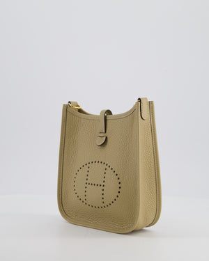 Hermès Mini Evelyne Bag in Beige Marfa Clemence Leather with Gold Hardware