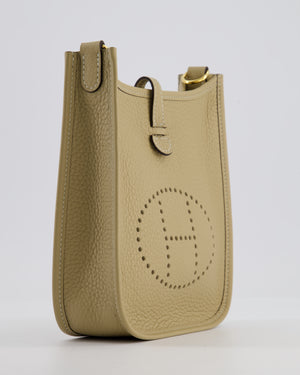 Hermès Mini Evelyne Bag in Beige Marfa Clemence Leather with Gold Hardware