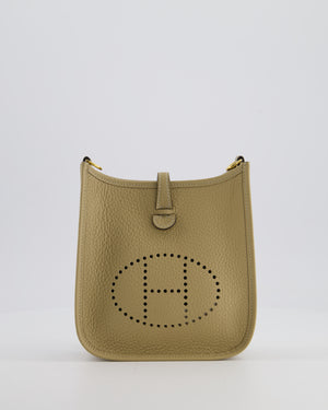 Hermès Mini Evelyne Bag in Beige Marfa Clemence Leather with Gold Hardware