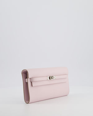 Hermès Kelly To Go Bag in Mauve Pale Evercolor Leather with Palladium Hardware