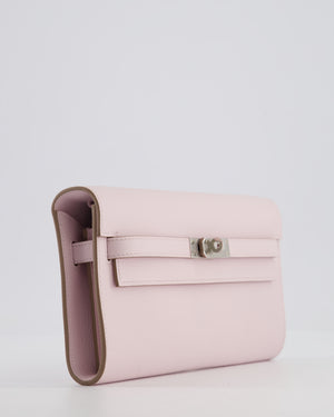 Hermès Kelly To Go Bag in Mauve Pale Evercolor Leather with Palladium Hardware