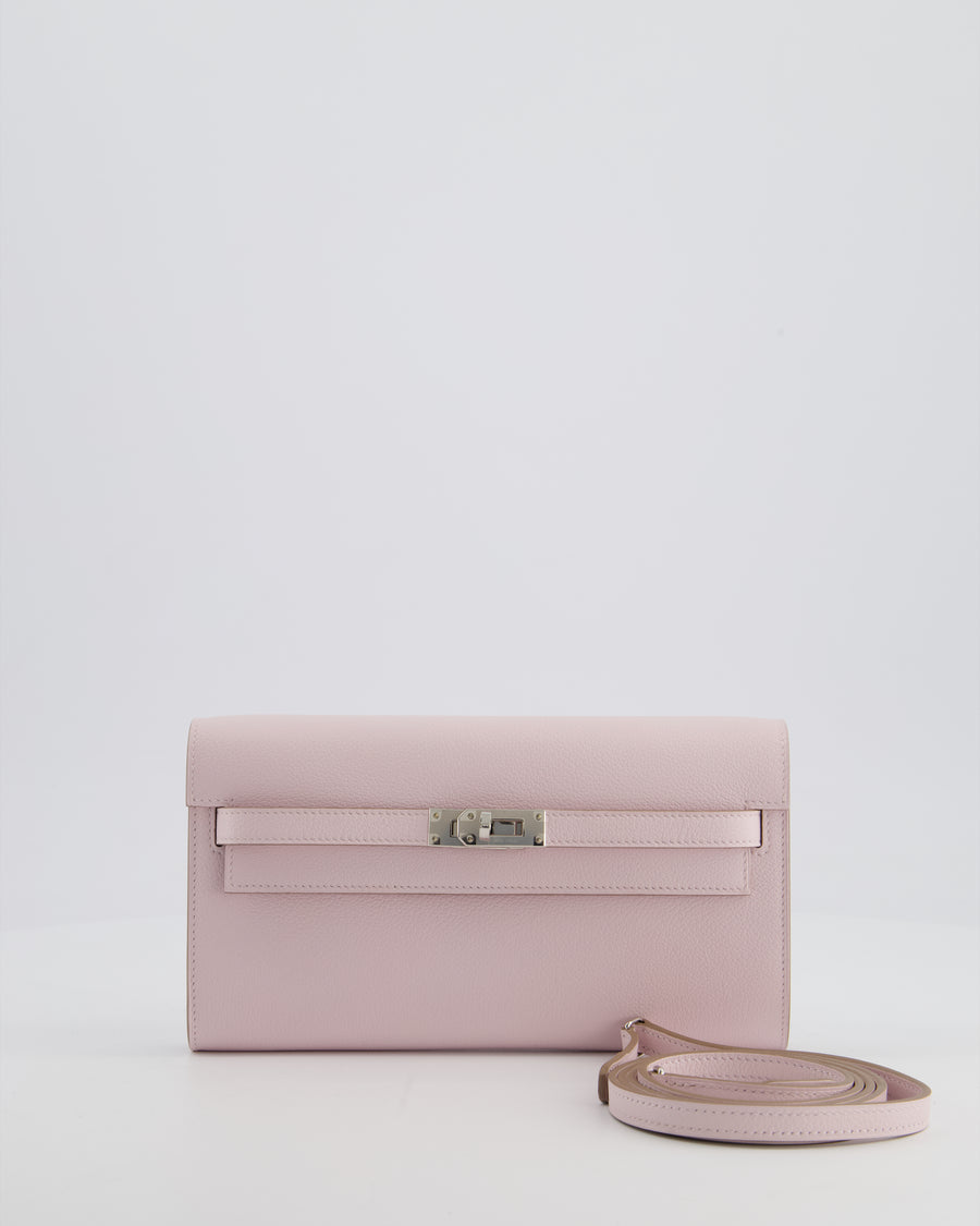 Hermès Kelly To Go Bag in Mauve Pale Evercolor Leather with Palladium Hardware