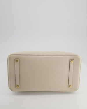 Hermès Birkin 35 Retourne Bag in Craie Togo Leather with Gold Hardware