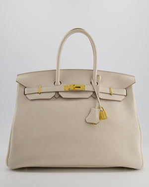 Hermès Birkin 35 Retourne Bag in Craie Togo Leather with Gold Hardware