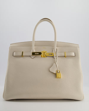 Hermès Birkin 35 Retourne Bag in Craie Togo Leather with Gold Hardware