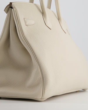 Hermès Birkin 35 Retourne Bag in Craie Togo Leather with Gold Hardware