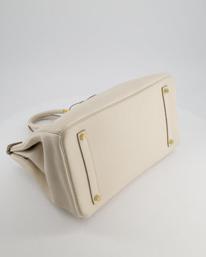 Hermès Birkin 35 Retourne Bag in Craie Togo Leather with Gold Hardware