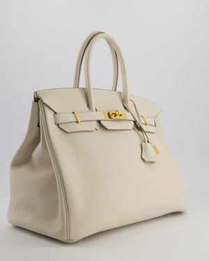 Hermès Birkin 35 Retourne Bag in Craie Togo Leather with Gold Hardware