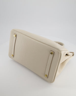 Hermès Birkin 35 Retourne Bag in Craie Togo Leather with Gold Hardware