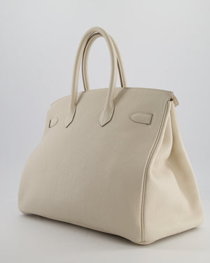 Hermès Birkin 35 Retourne Bag in Craie Togo Leather with Gold Hardware