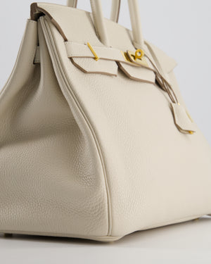 Hermès Birkin 35 Retourne Bag in Craie Togo Leather with Gold Hardware