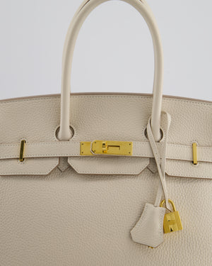 Hermès Birkin 35 Retourne Bag in Craie Togo Leather with Gold Hardware