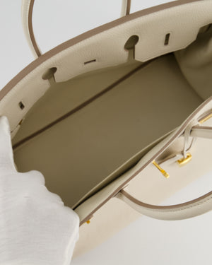 Hermès Birkin 35 Retourne Bag in Craie Togo Leather with Gold Hardware