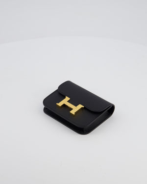 Hermès Constance Slim Belt Wallet Bag in Black Epsom Leather with Pocket and Gold Hardware