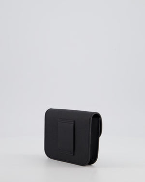 Hermès Constance Slim Belt Wallet Bag in Black Epsom Leather with Pocket and Gold Hardware