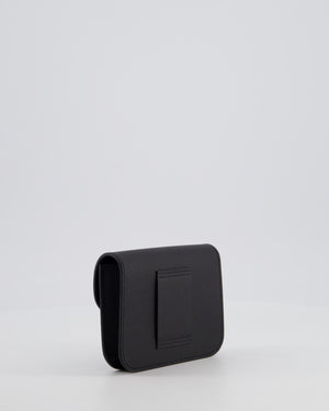 Hermès Constance Slim Belt Wallet Bag in Black Epsom Leather with Pocket and Gold Hardware