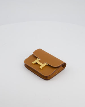 Hermès Constance Slim Belt Wallet Bag in Gold Epsom Leather with Pocket and Gold Hardware