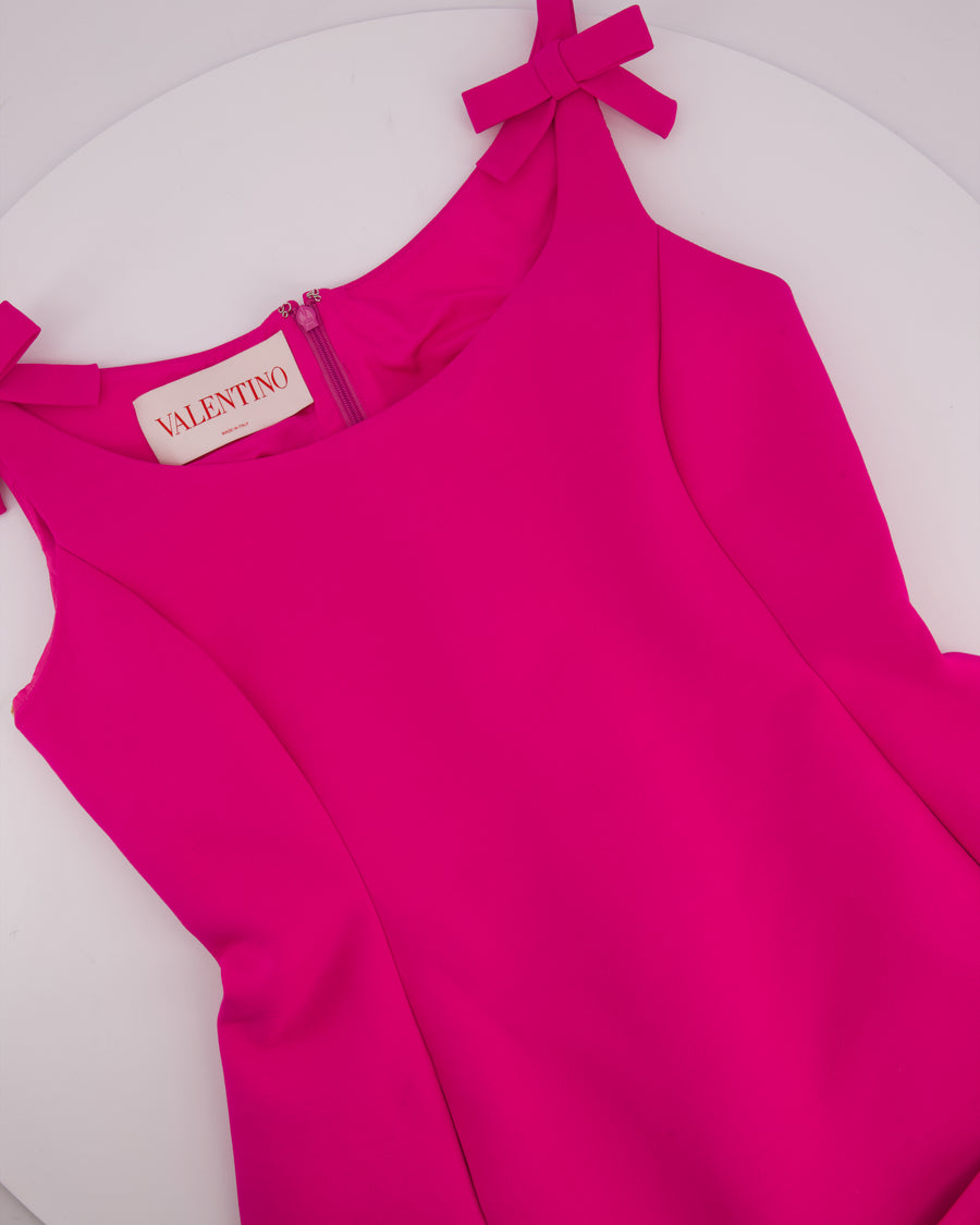Valentino Pink Bow Mini Dress with Pocket Detail Size IT 46 (UK 14)