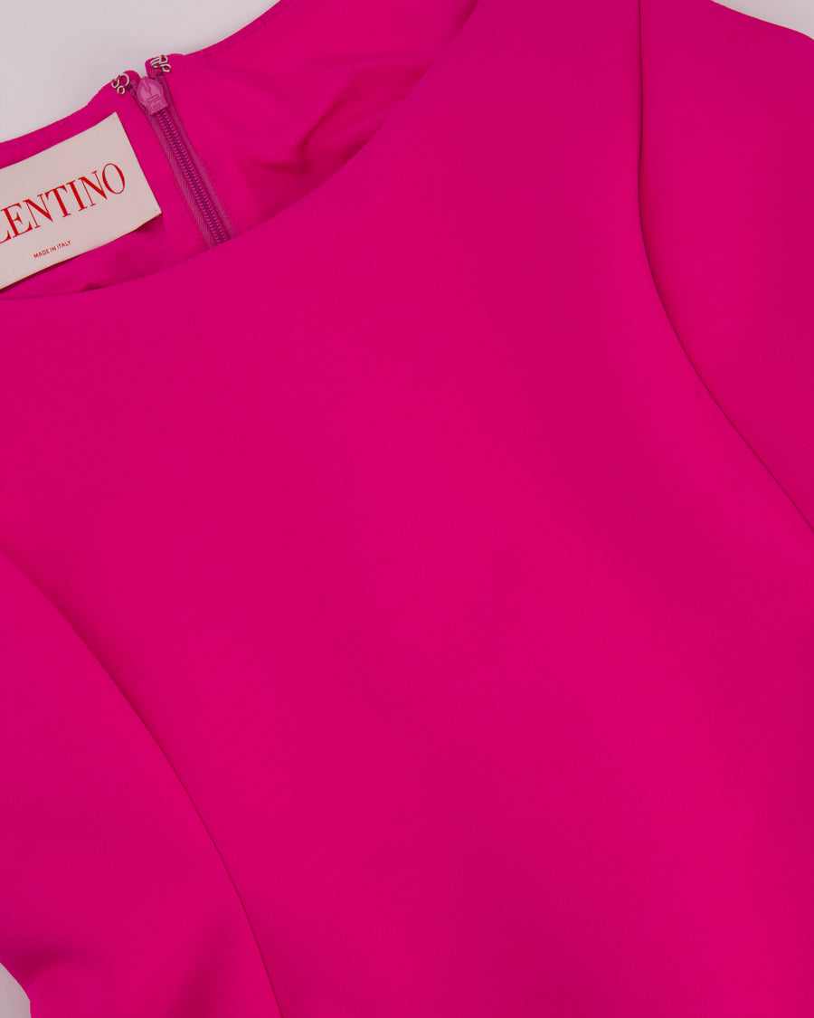 Valentino Pink Bow Mini Dress with Pocket Detail Size IT 46 (UK 14)
