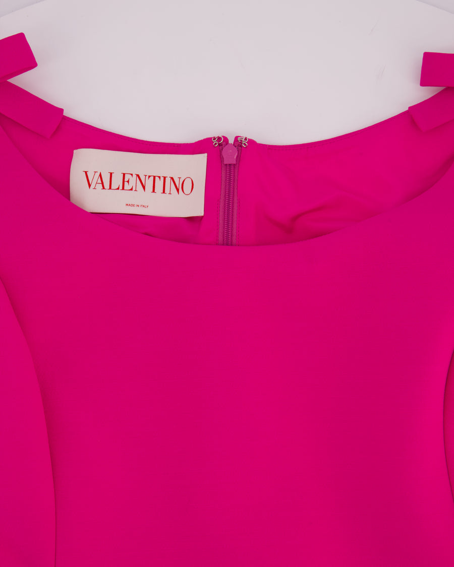 Valentino Pink Bow Mini Dress with Pocket Detail Size IT 46 (UK 14)