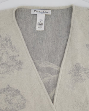 Christian Dior White & Grey Toile de Jouy Cape One Size