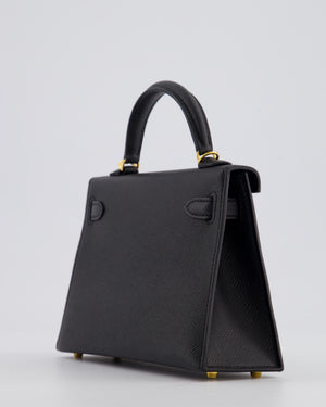 *HOT* Hermès Mini Kelly II 20 Bag In Noir Epsom Leather with Gold Hardware