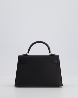 *HOT* Hermès Mini Kelly II 20 Bag In Noir Epsom Leather with Gold Hardware