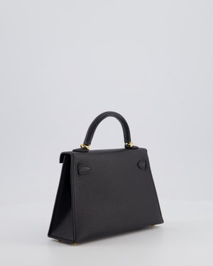 *HOT* Hermès Mini Kelly II 20 Bag In Noir Epsom Leather with Gold Hardware