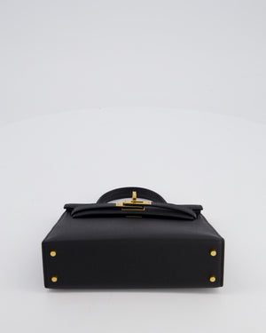*HOT* Hermès Mini Kelly II 20 Bag In Noir Epsom Leather with Gold Hardware