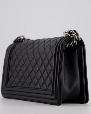 *FIRE PRICE* Chanel Black Medium Boy Bag in Lambskin Leather with Ruthenium Hardware