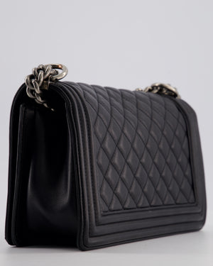 *FIRE PRICE* Chanel Black Medium Boy Bag in Lambskin Leather with Ruthenium Hardware