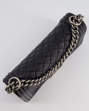 *FIRE PRICE* Chanel Black Medium Boy Bag in Lambskin Leather with Ruthenium Hardware