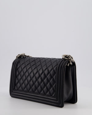 *FIRE PRICE* Chanel Black Medium Boy Bag in Lambskin Leather with Ruthenium Hardware
