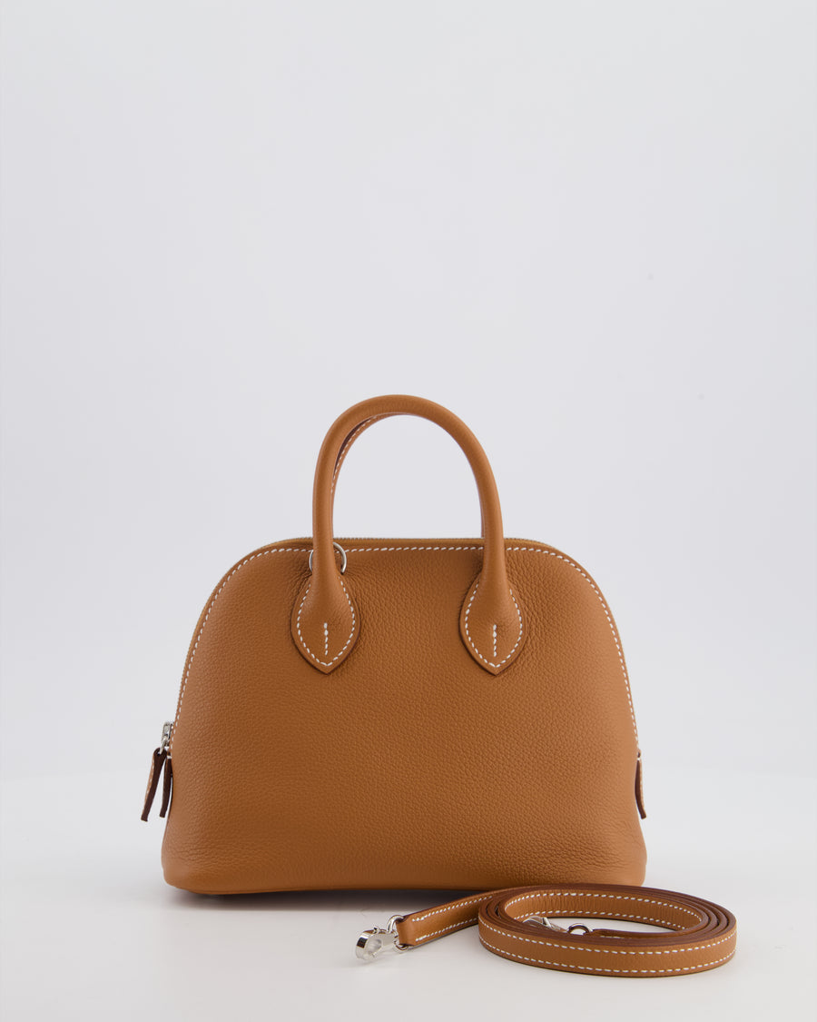 *RARE* Hermès Bolide 1923 Mini Bag in Gold Evercolour Leather with Palladium Hardware