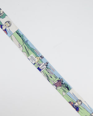 Hermès "WOW" Blue Printed Silk Twilly