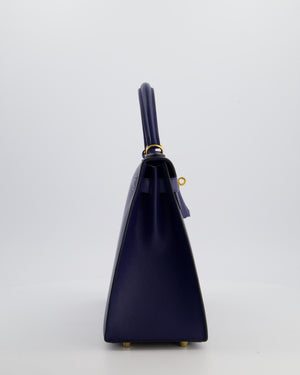 Hermès Kelly 28 Sellier Bag in Bleu Saphir Epsom Leather with Gold Hardware