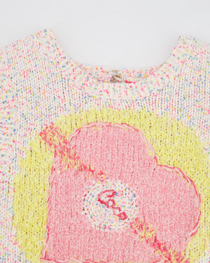 Chanel 24C Resort Pastel Pink & Yellow Sleeveless Knit Jumper and Shorts Set with Cupid Heart "Coco" Detail Top Size FR 34 (UK 6)