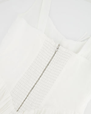 Reformation White Linen Balia Midi Dress with Corset Detail Size US 4 (UK 8)