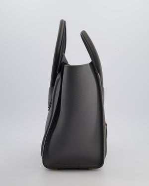 Celine Grey Mini Luggage Bag in Grained Calfskin Leather with Gold Hardware