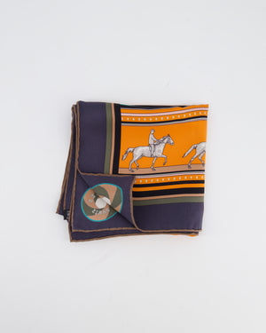 Hermès Orange and Brown Sequences Silk Scarf 65cm