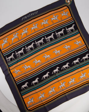 Hermès Orange and Brown Sequences Silk Scarf 65cm
