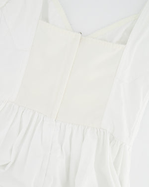 Dolce & Gabbana White Poplin Mini Corset Dress with Ruffle Details Size IT 44 (UK 12) RRP £1,400