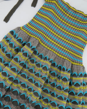 M Missoni Grey, Yellow and Blue Knit Cardigan and Top Chevron Set Size IT 44 (UK 12)